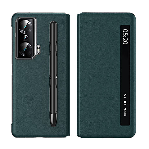 Custodia Portafoglio In Pelle Cover con Supporto ZL1 per Huawei Honor Magic Vs 5G Verde