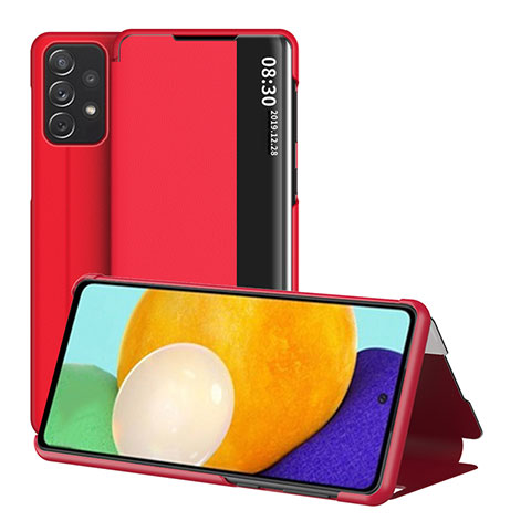 Custodia Portafoglio In Pelle Cover con Supporto ZL1 per Samsung Galaxy A52s 5G Rosso