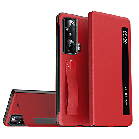 Custodia Portafoglio In Pelle Cover con Supporto ZL2 per Huawei Honor Magic Vs 5G Rosso