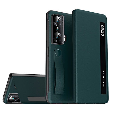 Custodia Portafoglio In Pelle Cover con Supporto ZL2 per Huawei Honor Magic Vs Ultimate 5G Verde