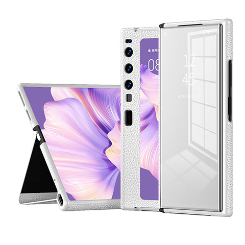 Custodia Portafoglio In Pelle Cover con Supporto ZL2 per Huawei Mate Xs 2 Bianco