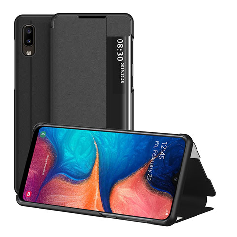 Custodia Portafoglio In Pelle Cover con Supporto ZL2 per Samsung Galaxy A20e Nero