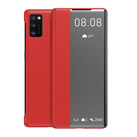 Custodia Portafoglio In Pelle Cover con Supporto ZL2 per Samsung Galaxy A41 Rosso