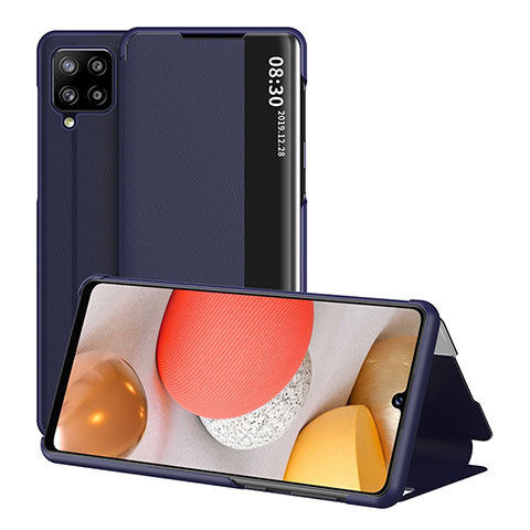 Custodia Portafoglio In Pelle Cover con Supporto ZL2 per Samsung Galaxy A42 5G Blu