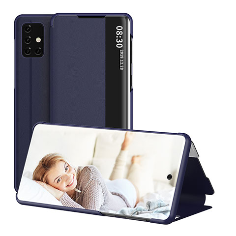 Custodia Portafoglio In Pelle Cover con Supporto ZL2 per Samsung Galaxy A71 4G A715 Blu