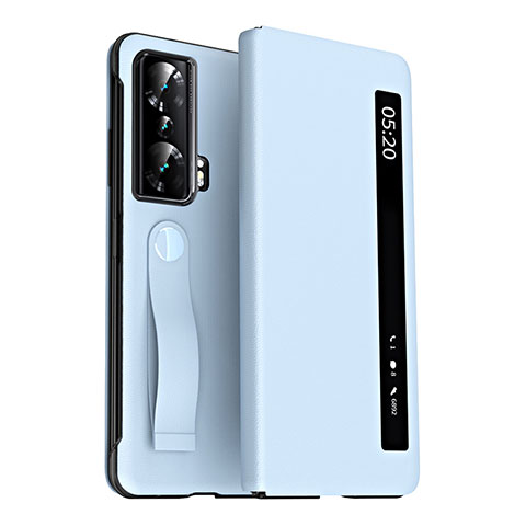 Custodia Portafoglio In Pelle Cover con Supporto ZL3 per Huawei Honor Magic Vs 5G Cielo Blu