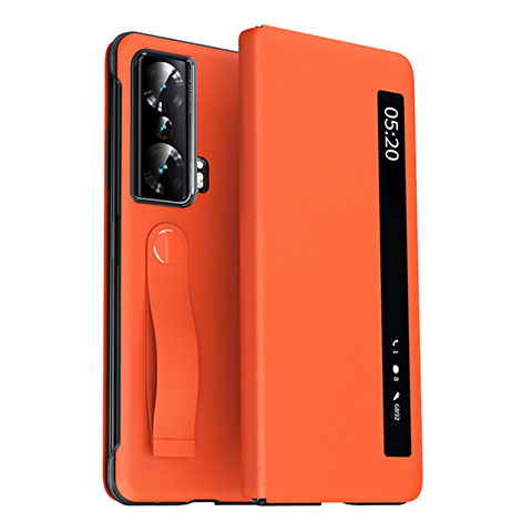 Custodia Portafoglio In Pelle Cover con Supporto ZL3 per Huawei Honor Magic Vs Ultimate 5G Arancione