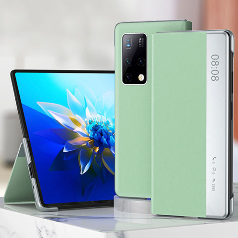 Custodia Portafoglio In Pelle Cover con Supporto ZL3 per Huawei Mate X2 Verde Pastello