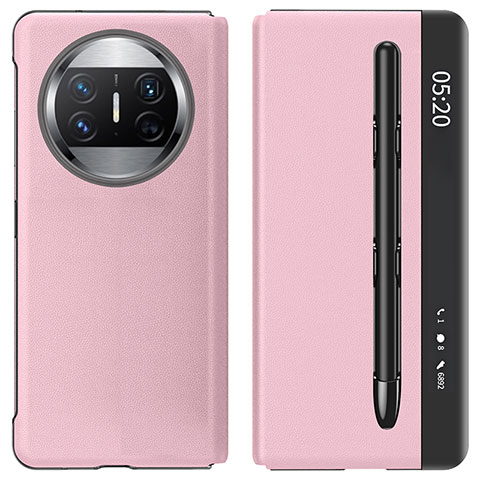 Custodia Portafoglio In Pelle Cover con Supporto ZL4 per Huawei Mate X5 Oro Rosa