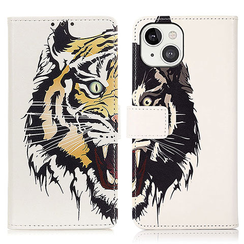 Custodia Portafoglio In Pelle Fantasia Modello Cover con Supporto A07 per Apple iPhone 14 Nero