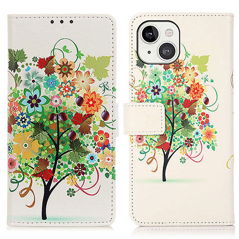 Custodia Portafoglio In Pelle Fantasia Modello Cover con Supporto A07 per Apple iPhone 15 Plus Multicolore