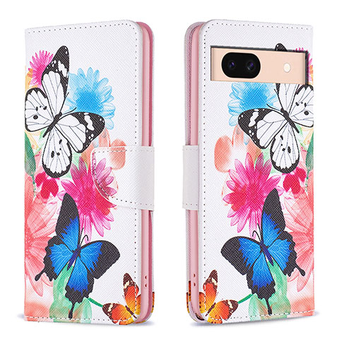 Custodia Portafoglio In Pelle Fantasia Modello Cover con Supporto B01F per Google Pixel 8a 5G Colorato