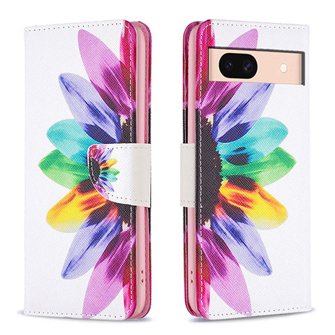 Custodia Portafoglio In Pelle Fantasia Modello Cover con Supporto B01F per Google Pixel 8a 5G Multicolore