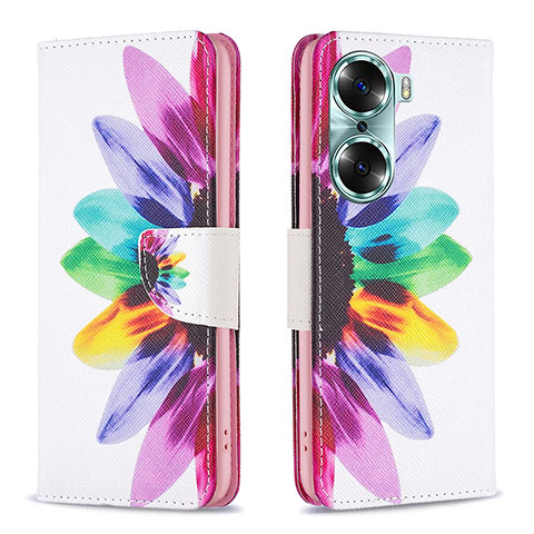 Custodia Portafoglio In Pelle Fantasia Modello Cover con Supporto B01F per Huawei Honor 60 Pro 5G Multicolore