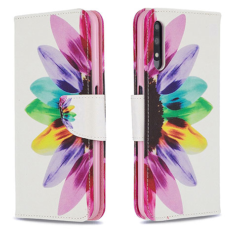 Custodia Portafoglio In Pelle Fantasia Modello Cover con Supporto B01F per Huawei P Smart Z (2019) Multicolore