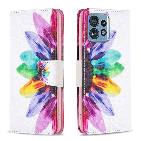 Custodia Portafoglio In Pelle Fantasia Modello Cover con Supporto B01F per Motorola Moto Edge 40 Pro 5G Multicolore