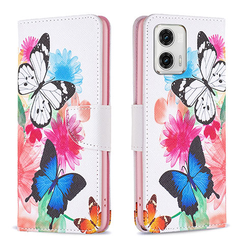 Custodia Portafoglio In Pelle Fantasia Modello Cover con Supporto B01F per Motorola Moto G73 5G Colorato