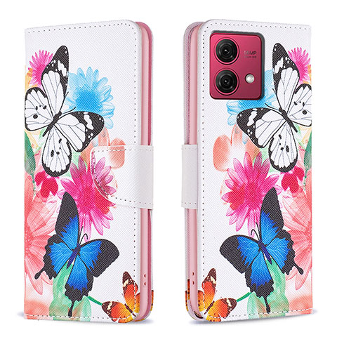 Custodia Portafoglio In Pelle Fantasia Modello Cover con Supporto B01F per Motorola Moto G84 5G Colorato