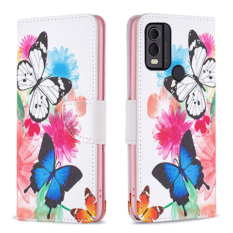 Custodia Portafoglio In Pelle Fantasia Modello Cover con Supporto B01F per Nokia C22 Colorato