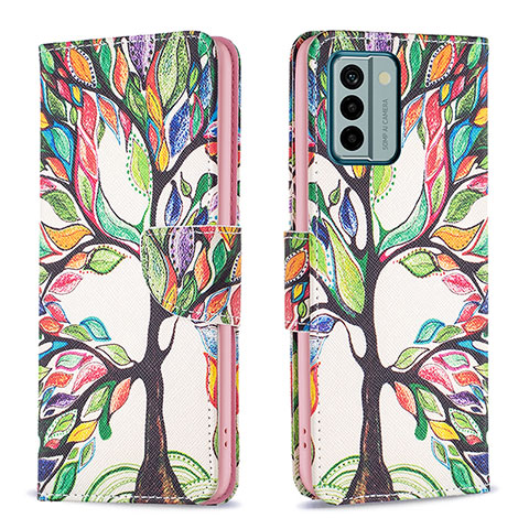 Custodia Portafoglio In Pelle Fantasia Modello Cover con Supporto B01F per Nokia G22 Verde