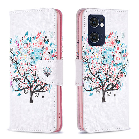 Custodia Portafoglio In Pelle Fantasia Modello Cover con Supporto B01F per OnePlus Nord CE 2 5G Bianco