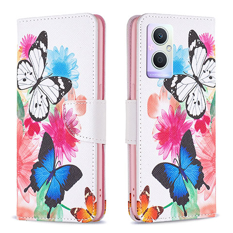 Custodia Portafoglio In Pelle Fantasia Modello Cover con Supporto B01F per OnePlus Nord N20 5G Colorato