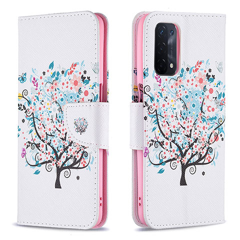 Custodia Portafoglio In Pelle Fantasia Modello Cover con Supporto B01F per OnePlus Nord N200 5G Bianco