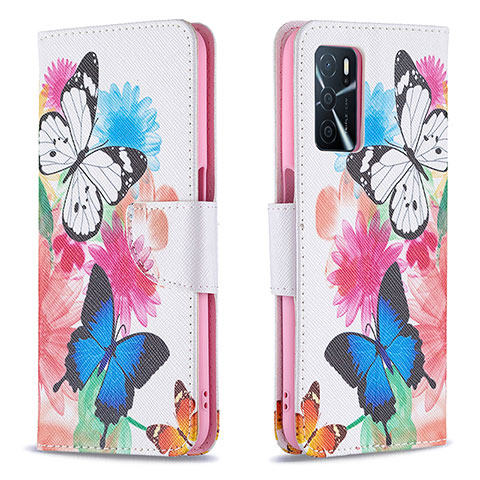 Custodia Portafoglio In Pelle Fantasia Modello Cover con Supporto B01F per Oppo A16 Colorato