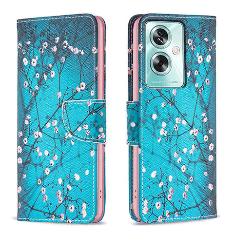 Custodia Portafoglio In Pelle Fantasia Modello Cover con Supporto B01F per Oppo A2 5G Ciano