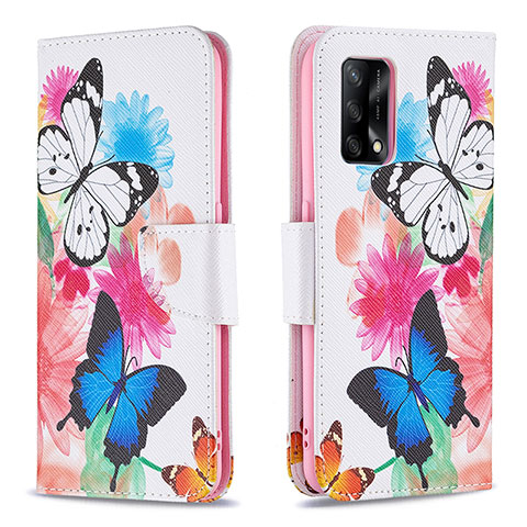 Custodia Portafoglio In Pelle Fantasia Modello Cover con Supporto B01F per Oppo A74 4G Colorato