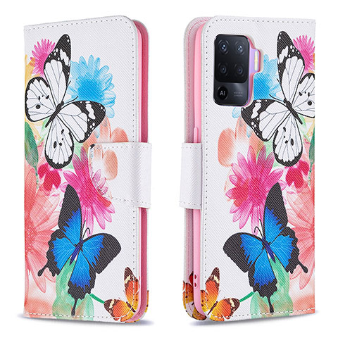 Custodia Portafoglio In Pelle Fantasia Modello Cover con Supporto B01F per Oppo A94 4G Colorato