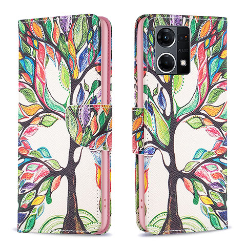 Custodia Portafoglio In Pelle Fantasia Modello Cover con Supporto B01F per Oppo F21 Pro 4G Verde