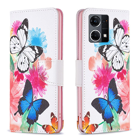 Custodia Portafoglio In Pelle Fantasia Modello Cover con Supporto B01F per Oppo F21s Pro 4G Colorato