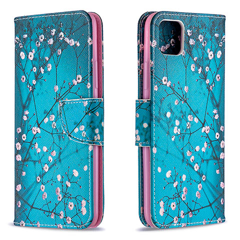 Custodia Portafoglio In Pelle Fantasia Modello Cover con Supporto B01F per Realme C11 (2021) Ciano