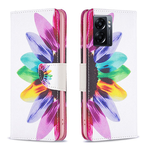 Custodia Portafoglio In Pelle Fantasia Modello Cover con Supporto B01F per Realme Narzo 50 5G Multicolore