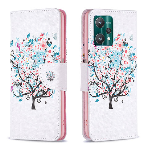 Custodia Portafoglio In Pelle Fantasia Modello Cover con Supporto B01F per Realme Q5 5G Bianco