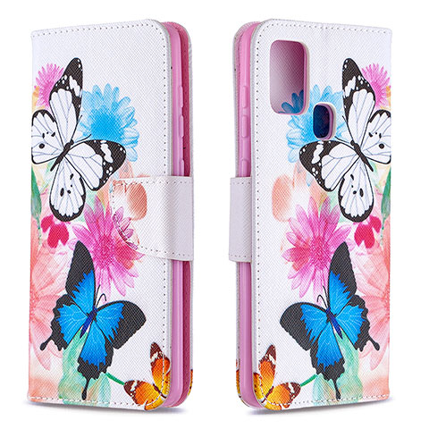 Custodia Portafoglio In Pelle Fantasia Modello Cover con Supporto B01F per Samsung Galaxy A21s Colorato