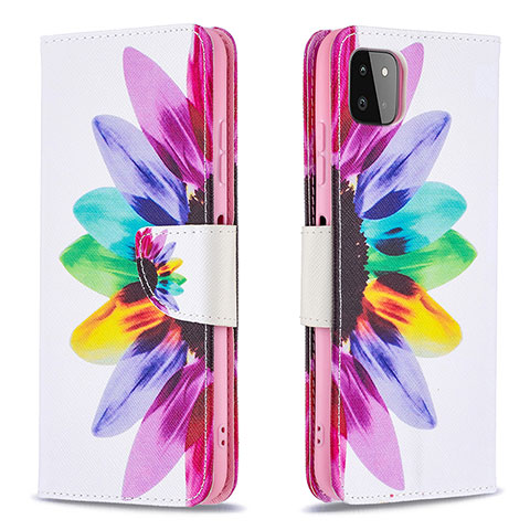 Custodia Portafoglio In Pelle Fantasia Modello Cover con Supporto B01F per Samsung Galaxy A22 5G Multicolore