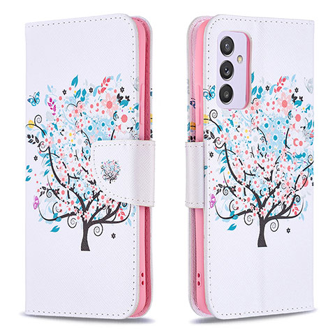 Custodia Portafoglio In Pelle Fantasia Modello Cover con Supporto B01F per Samsung Galaxy A24 4G Bianco