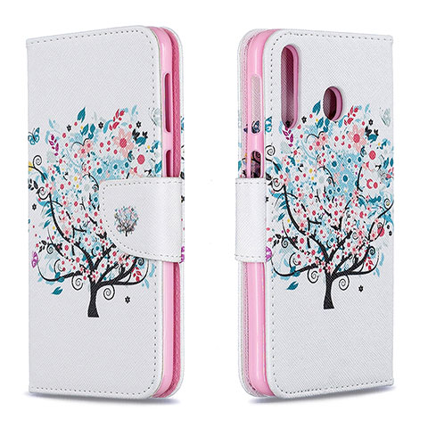 Custodia Portafoglio In Pelle Fantasia Modello Cover con Supporto B01F per Samsung Galaxy A40s Bianco