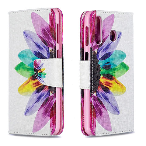 Custodia Portafoglio In Pelle Fantasia Modello Cover con Supporto B01F per Samsung Galaxy A40s Multicolore