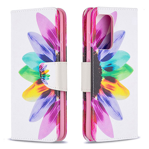 Custodia Portafoglio In Pelle Fantasia Modello Cover con Supporto B01F per Samsung Galaxy A52 5G Multicolore