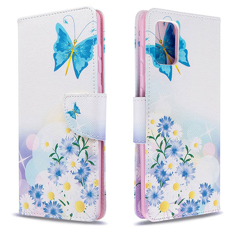 Custodia Portafoglio In Pelle Fantasia Modello Cover con Supporto B01F per Samsung Galaxy A71 4G A715 Blu