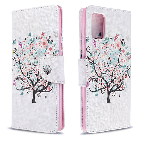 Custodia Portafoglio In Pelle Fantasia Modello Cover con Supporto B01F per Samsung Galaxy A71 5G Bianco