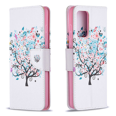 Custodia Portafoglio In Pelle Fantasia Modello Cover con Supporto B01F per Samsung Galaxy A72 4G Bianco