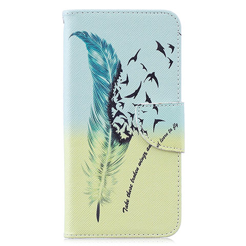 Custodia Portafoglio In Pelle Fantasia Modello Cover con Supporto B01F per Samsung Galaxy M10 Verde Pastello