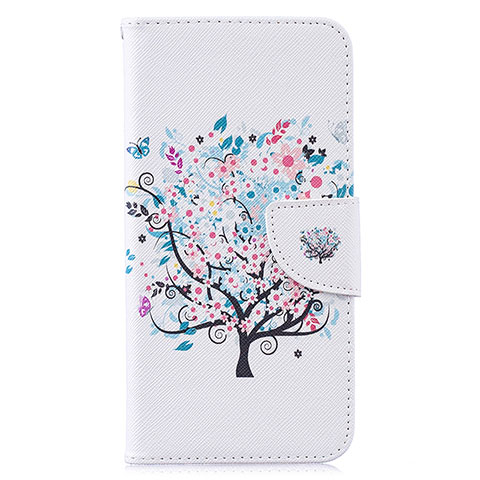 Custodia Portafoglio In Pelle Fantasia Modello Cover con Supporto B01F per Samsung Galaxy M20 Bianco