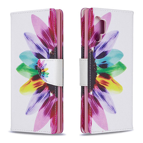 Custodia Portafoglio In Pelle Fantasia Modello Cover con Supporto B01F per Samsung Galaxy Note 10 Plus 5G Multicolore