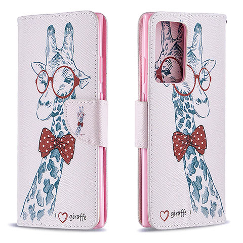 Custodia Portafoglio In Pelle Fantasia Modello Cover con Supporto B01F per Samsung Galaxy Note 20 Ultra 5G Rosa