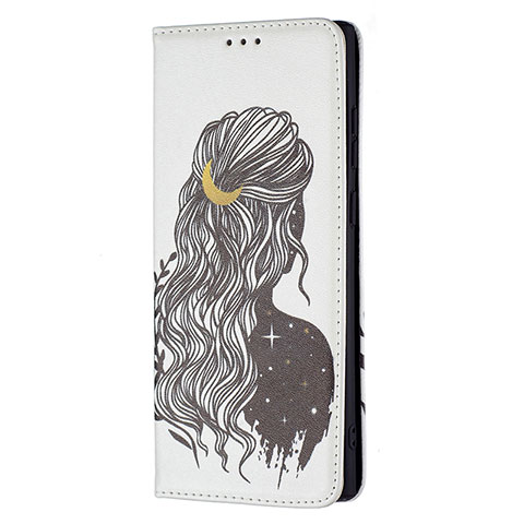 Custodia Portafoglio In Pelle Fantasia Modello Cover con Supporto B01F per Samsung Galaxy S22 Ultra 5G Grigio